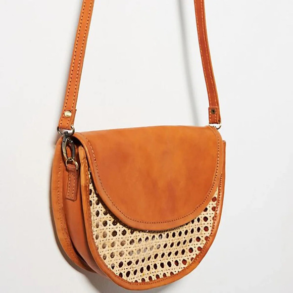 Anthropologie Handbags - Anthropologie Leather-Trimmed Wicker Crossbody